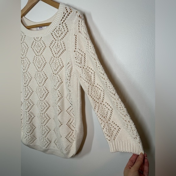 ALIA  Cream Knit Sweater Size Small Petite - Picture 5 of 6